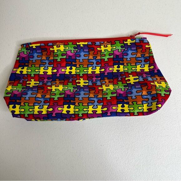 Handmade Retreat Cosmetic Bag Keychain Autism Puzzle Piece Set New Zipper Pouch - Picture 7 of 14